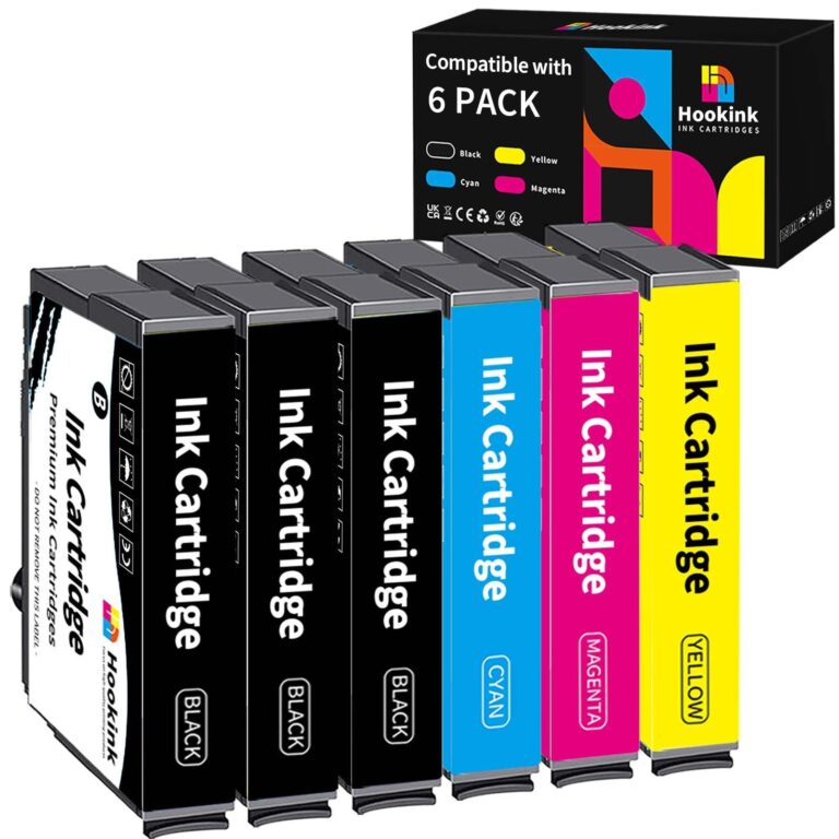 Hookink 405XL Cartucce Compatibili per Cartucce Epson 405XL 405 XL per Workforce Pro WF-3820 WF-3825 WF-4820 WF-4825 WF-4830 WF-7830 WF-7835 WF-7840 Confezione da 6 (3 Nero Ciano…