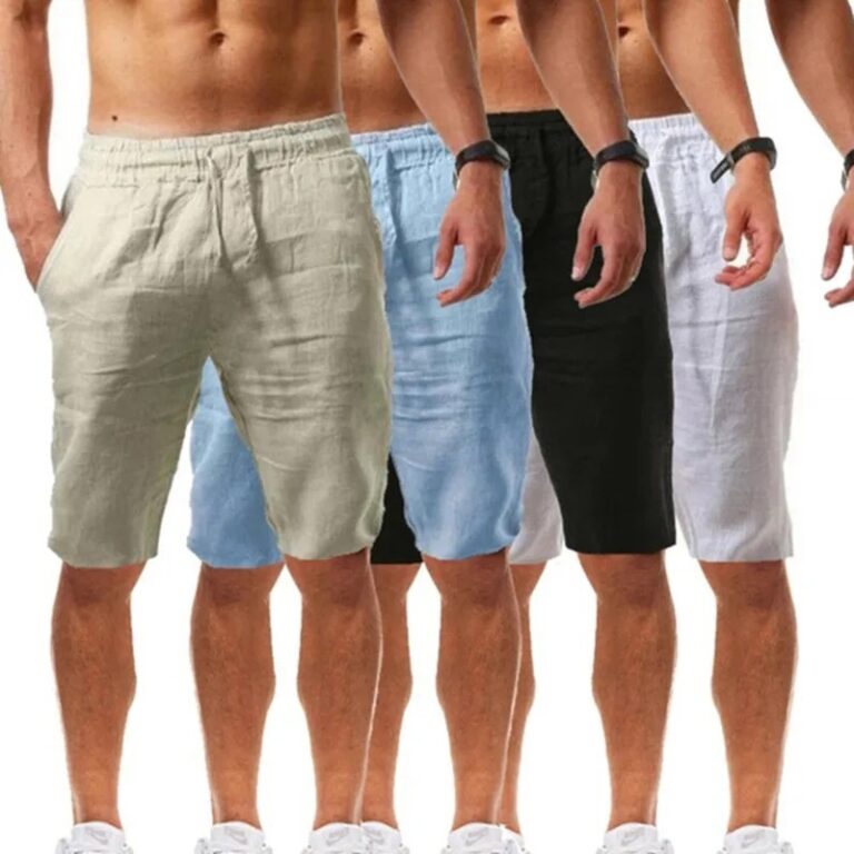 Pantaloncini in cotone da uomo Pantaloni corti estivi traspiranti in tinta unita da uomo Fitness Streetwear S-3XL 1 pezzo