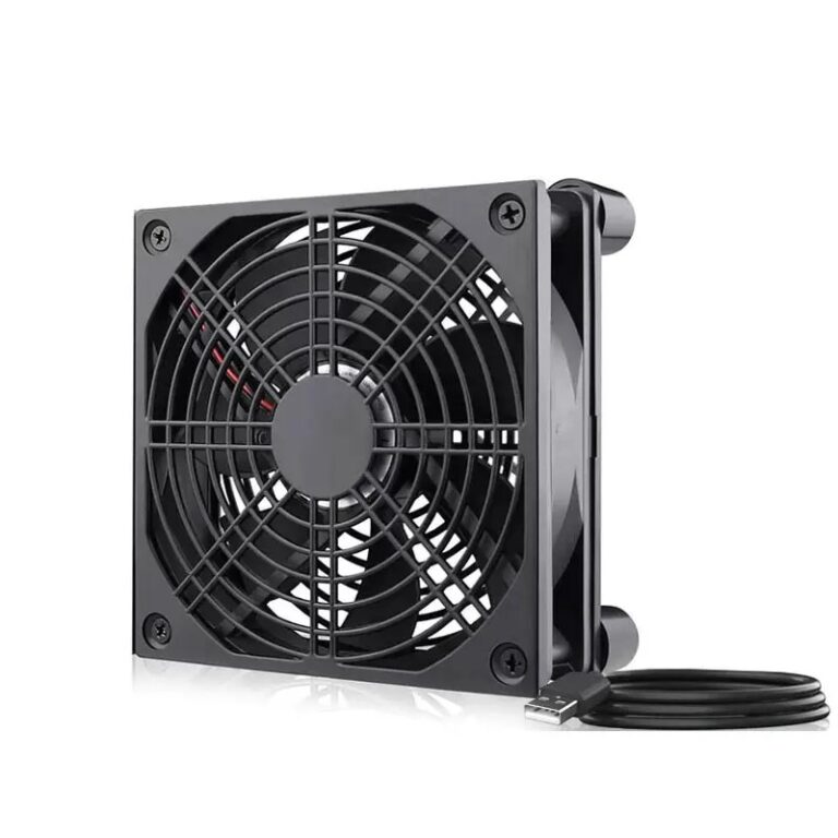 Supporto per ventola di raffreddamento per router domestico, ventola USB silenziosa da 120 mm x 25 mm con interruttore, base per modem ottico e decoder