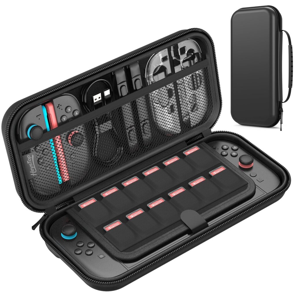 HEYSTOP Custodia per Nintendo Switch 2 con 12 Slot per Schede di Gioco | Custodia Protettiva in EVA Portatile con Interno Morbido, Tasca in Rete per Cavi e Accessori, Custodia da…