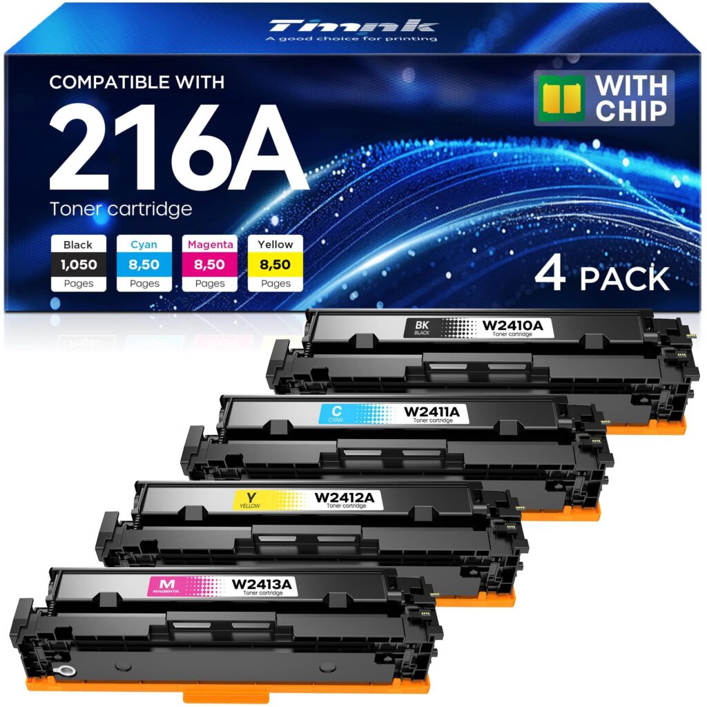 216A Toner Con Chip Compatibile per HP Color per LaserJet Pro MFP M183fw | Compatibile per LaserJet Pro M182n M182nw M155a M155nw W2410A W2411A W2412A W2413A Nero Ciano Giallo Mag…