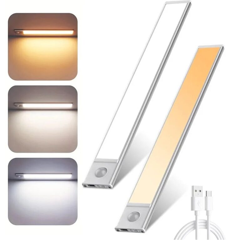 10-60CM LED ultrasottile sotto l'armadio luce magnetica ricaricabile con sensore di movimento adatta per cucine armadi officine