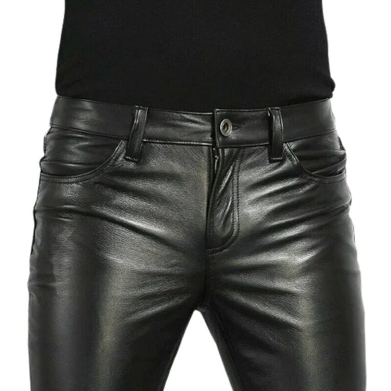 Scelta Pantaloni in pelle PU Pantaloni da ballo da night club stile rock alla moda da uomo Pantaloni da moto skinny slim fit in ecopelle da uomo