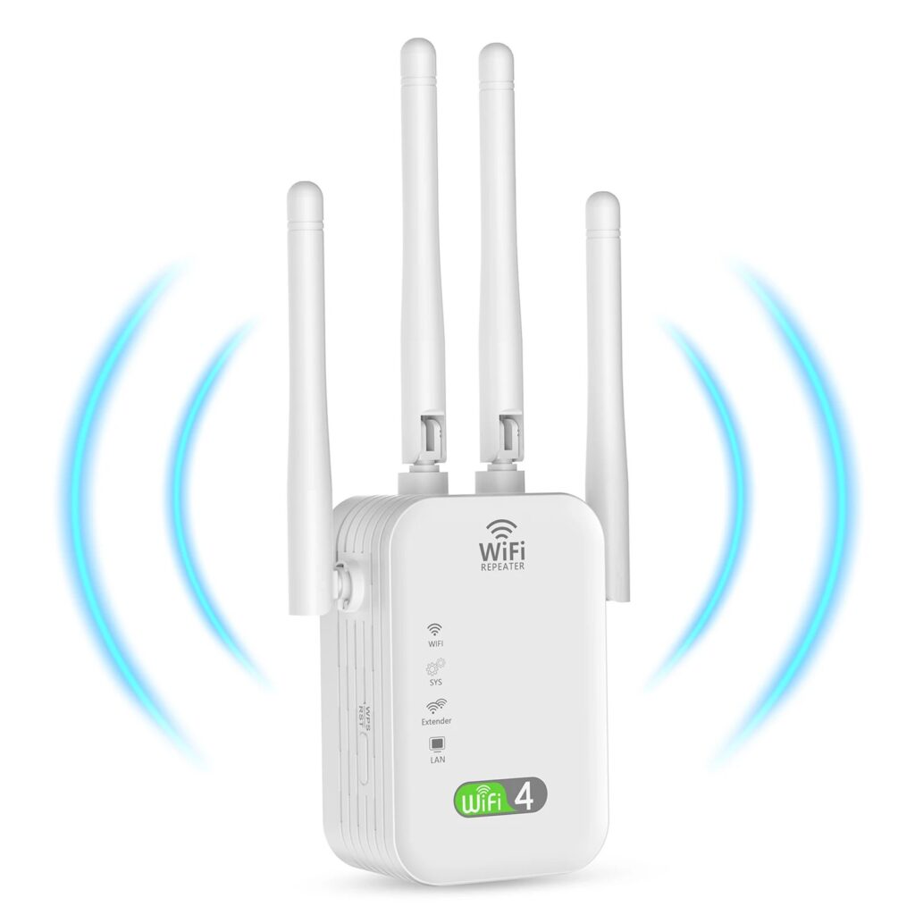 Ripetitore WiFi 300Mbps 2.4Ghz, Router Wireless, Amplificatore di Segnale a Lungo Raggio, Estensione di Rete per Casa e Ufficio, Spina EU, Facile da Configurare