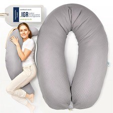 Cuscino Allattamento 190x30 Fodera in Mussola Cuscino Laterale per Dormire Cuscino Gravidanza