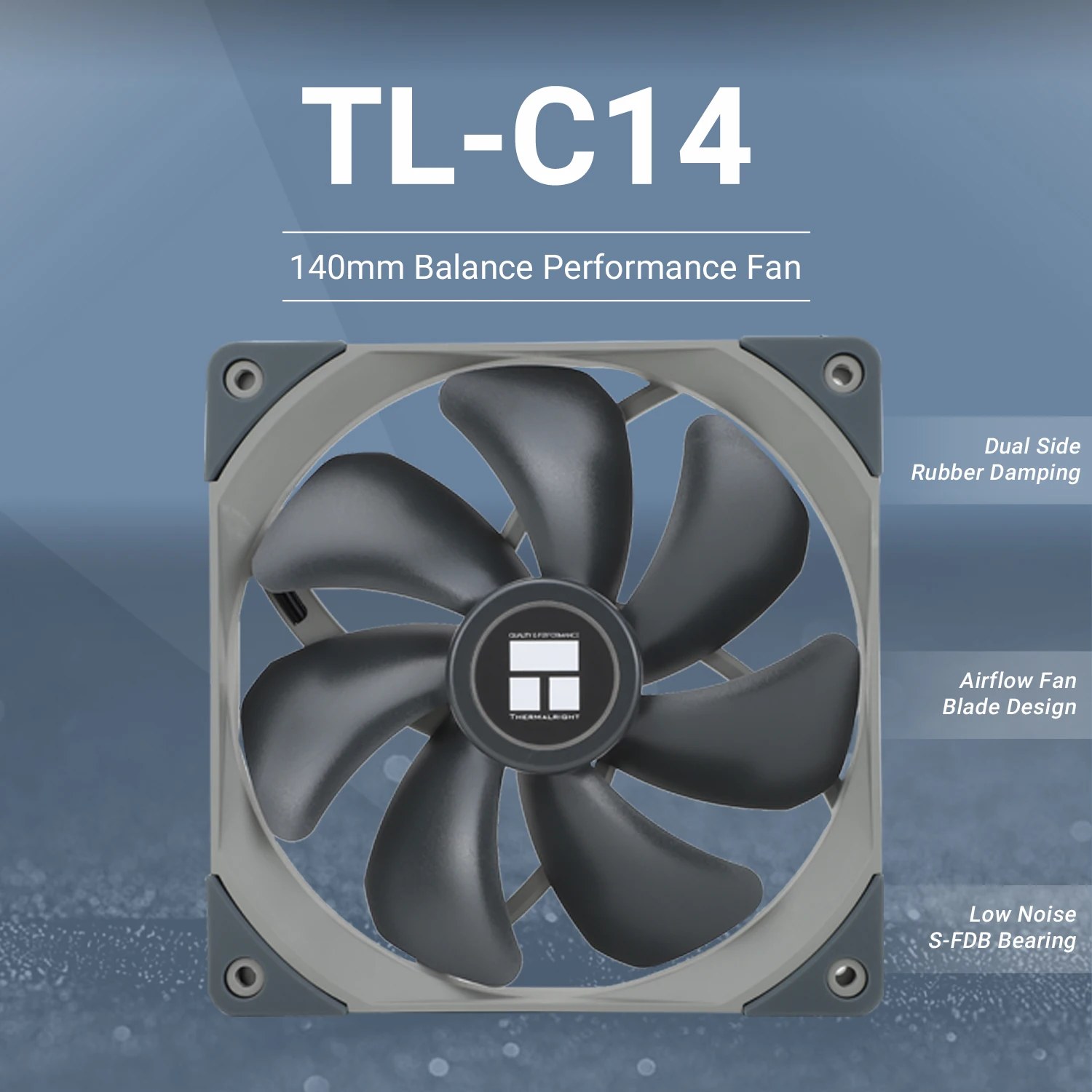 Ventola per Case Thermalright 140mm TL-C14/C14C/C14C-S/C14CW/C14CW-S, Ventola di Raffreddamento CPU ARGB 140mm, Ventola Bilanciata ad Alte Prestazioni