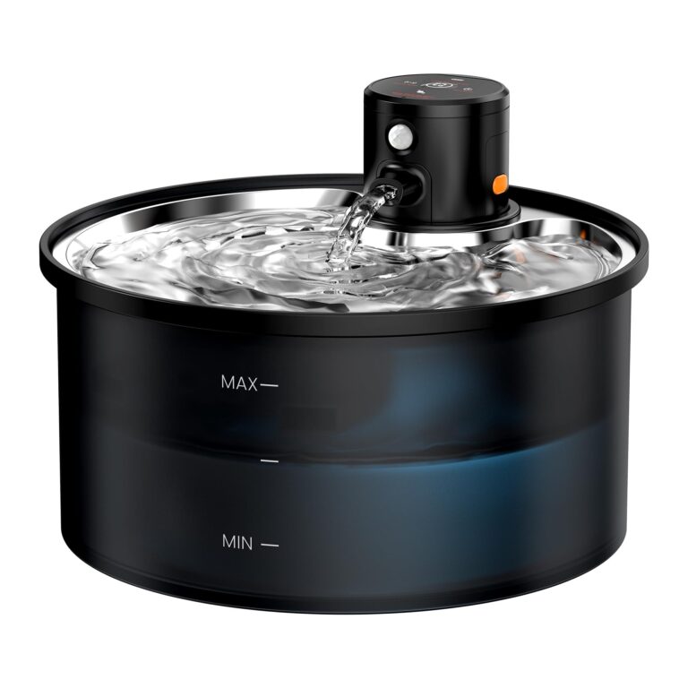 Fontanella per Gatti senza Fili: Fontana per Gatti - 3.2L Fontanella Gatto con Sensore di Movimento - Fontana Gatto Batteria - Dispenser Acqua Gattis con Pila 4000mAh - Acciaio Va…