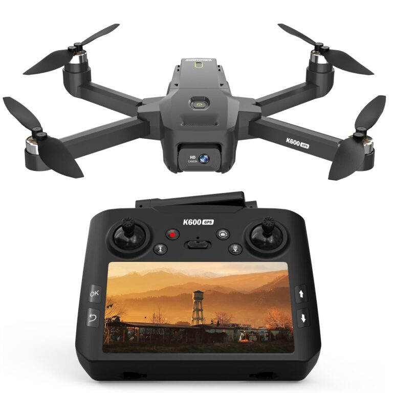 Drone con Schermo da 4.5 Pollici sul Radiocomando,Drone GPS con Telecamera EIS per Adulti Bambini Principianti Ritorno Automatico a Aasa,Modalità Seguimi,Trasmissione a Lungo Ragg…