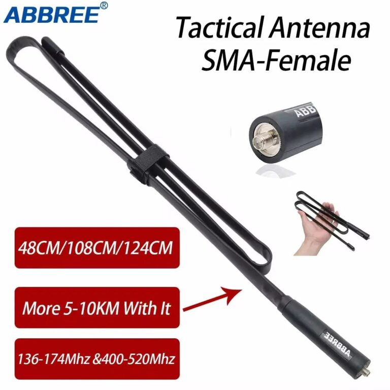 ABBREE CS Antenna Tattica SMA-Femmina Dual Band VHF UHF Pieghevole Per Walkie Talkie Baofeng UV-5R BF-888S UV-5RH Quansheng UV-K5