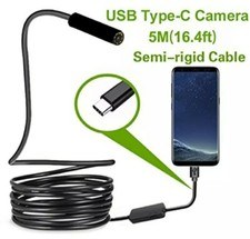Microcamera Ispezione 5m USB-C/USB per Smartphone Android PC Motore Auto 6 LED