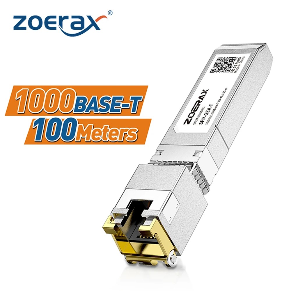 ZoeRax 1.25G/2.5G/10G GBASE-T SFP+ Modulo in rame a RJ45, CAT6a-Modulo Ethernet per la modifica automatica SFP+ Cavo adattatore-1PCS