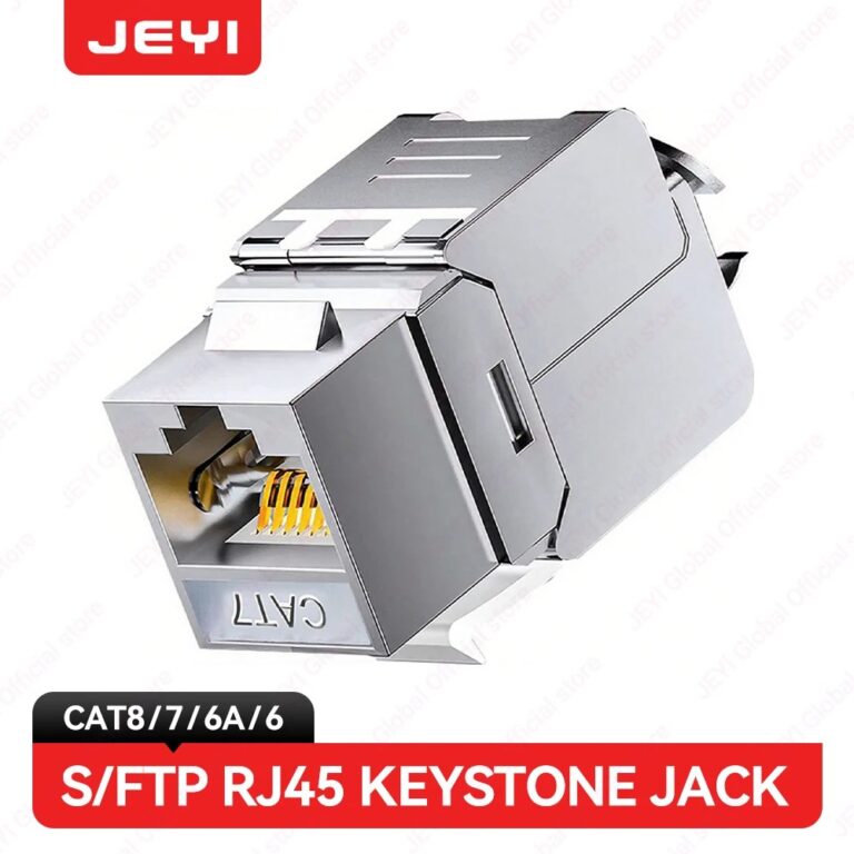Modulo Jack Keystone JEYI RJ45 Cat7 CAT6A Senza Utensili, Tipo STP, in Lega di Zinco, Adattatore di Rete Autobloccante Schermato STP