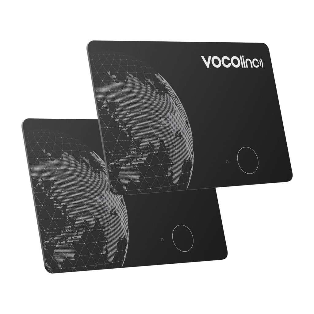 VOCOlinc Air Card Tag 2 Pezzi, Ricaricabile Wallet Tracker Card Thin Compatibile con Android Google Funzioni Trova o iOS Apple Dov'è App, Bluetooth Localizzatore per Portafoglio/B…