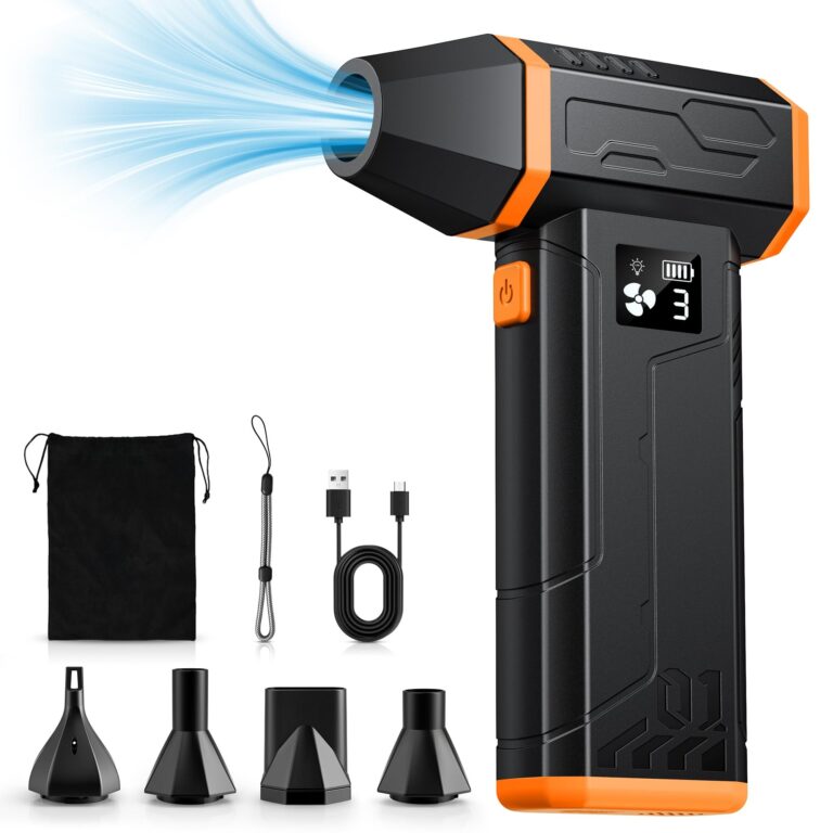 VIWAVE Aria Compressa Spray Elettrico 150000RPM,3 Velocità | Soffiatore a Batteria Kit Pulizia PC,Aria Compressa Portatile Air Duster con LED,Aria Compressa per PC Tastiera Auto