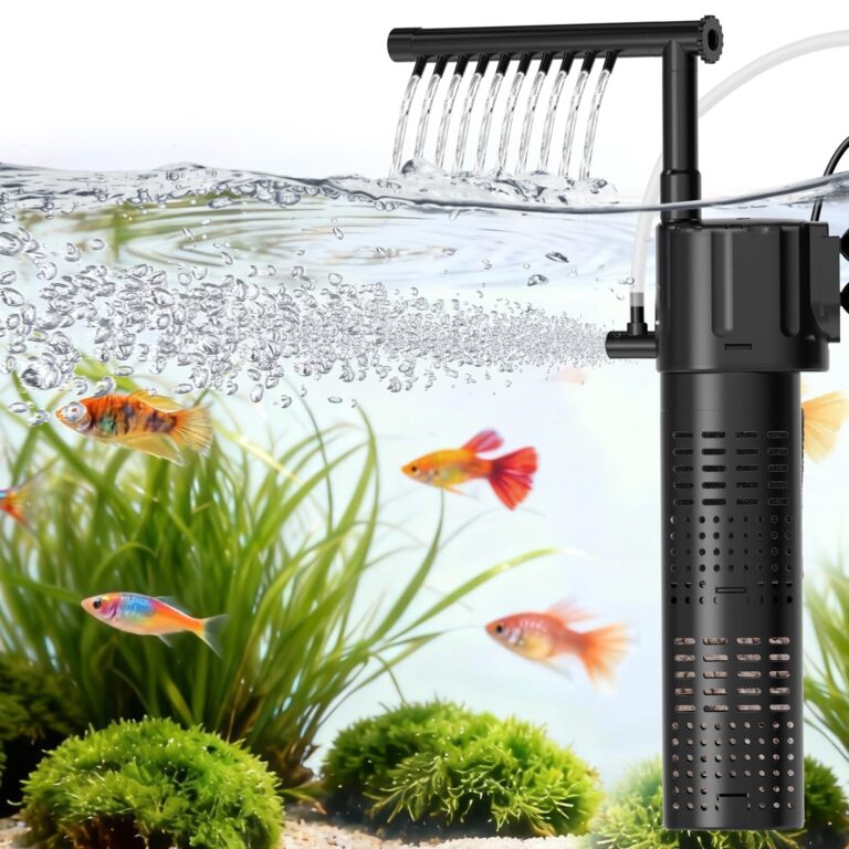 hygger Filtro Interno per Acquario, 800L/H 10W Regolabile Fish Tank Filter, Power Quiet Aquarium Filter with Rainfall Aeration per 55-110L Freshwater And Saltwater Aquariums