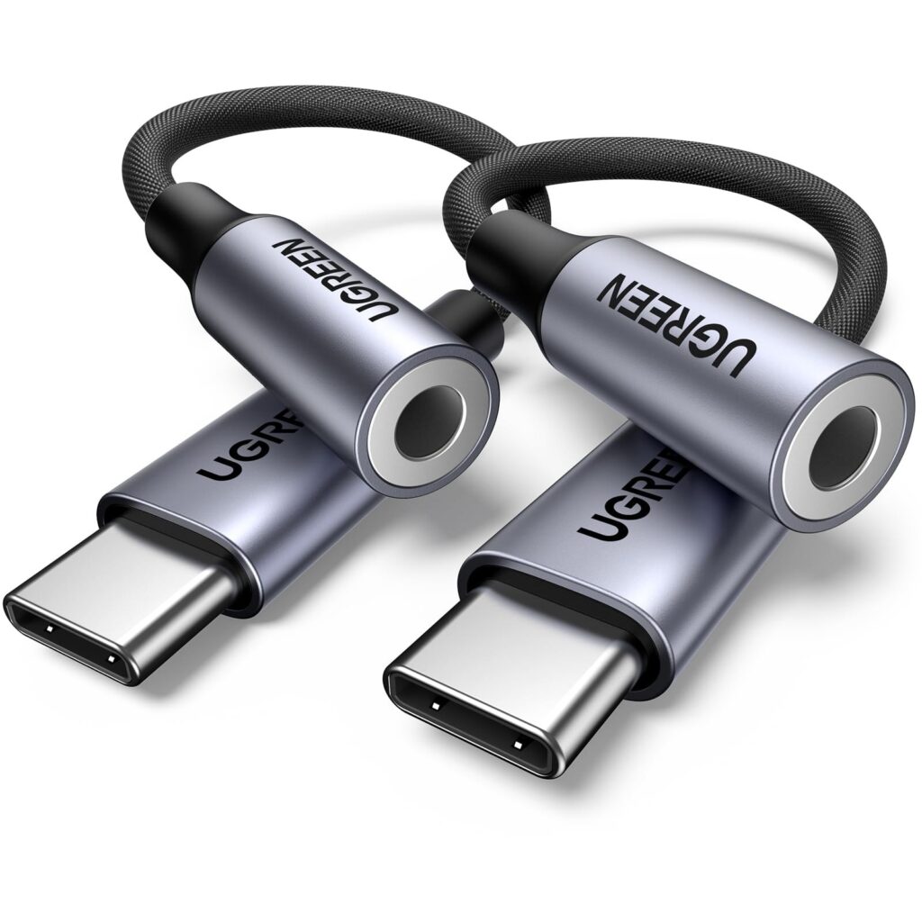 UGREEN Adattatore USB C a Jack 3.5mm Chip DAC per Cuffie Tipo C (Gray) | Compatibile con iPhone 18 Pro Max 17 Pro Max Air Galaxy S25 Ultra MacBook Pro 2024 iPad Pixel 9 XL