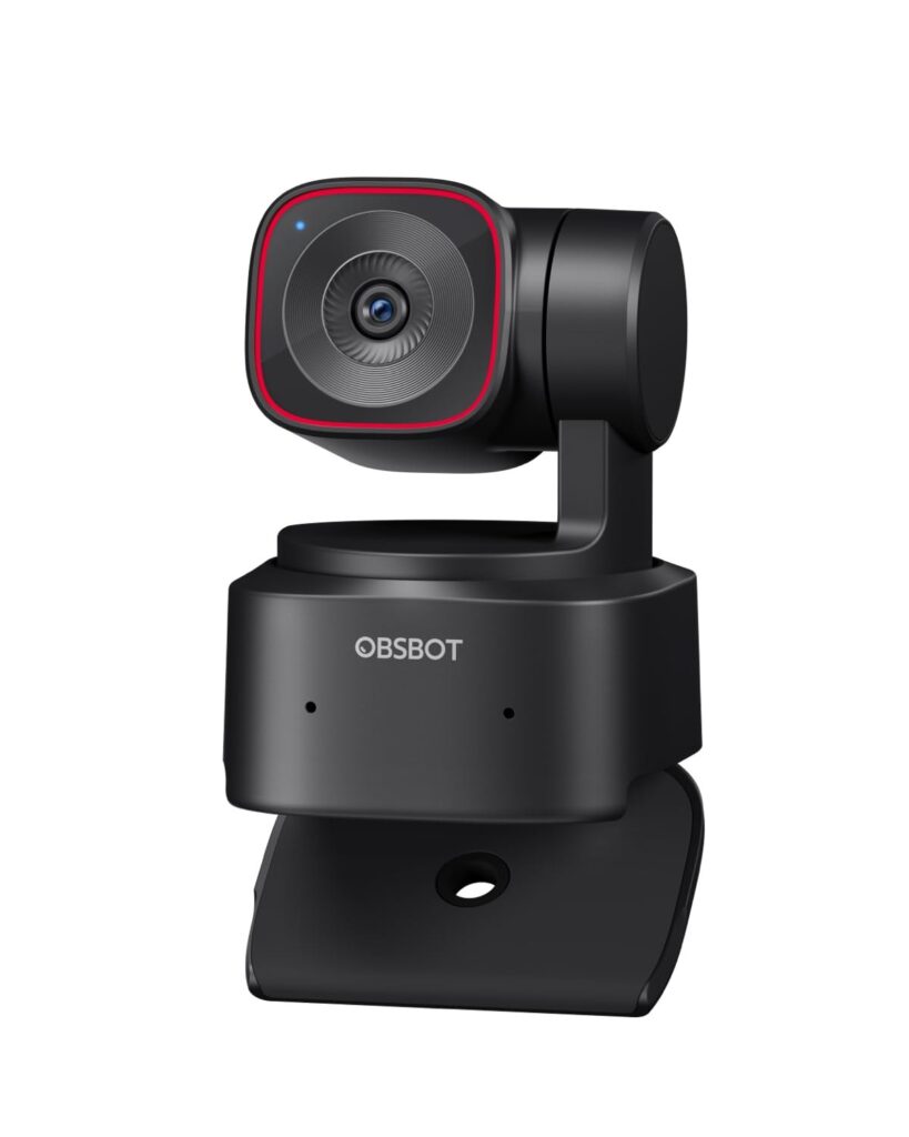 OBSBOT Tiny 2 Lite 4K Webcam con Tracciamento IA e PTZ per PC | Sensore 1/2", Controllo gestuale, 60FPS, HDR, Microfono anti-rumore, per PC/Laptop/Meeting/Gaming/Classe, ecc.