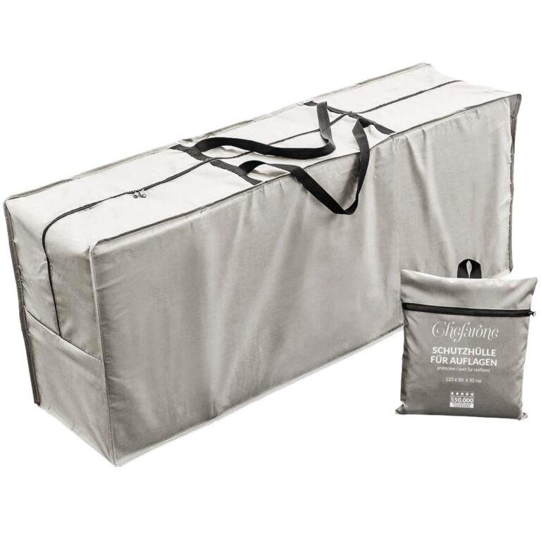 Chefarone Borsa Impermeabile per Cuscini da Giardino 125x50x32 cm – Custodia Resistente in Poliestere Spesso per Divani Panchine e Sedie da Esterno – Protezione Tutto l’Anno