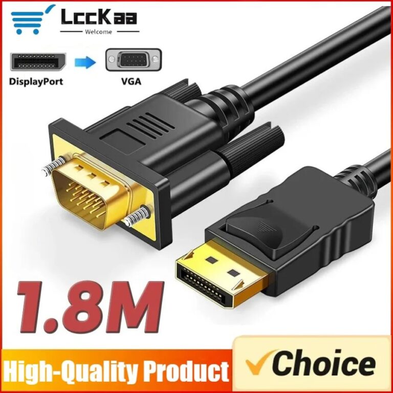 Convertitore DisplayPort a VGA da 1,8 M Adattatore di connessione DP a VGA Cavo da 1,8 m Full HD 1080P per proiettore monitor TV PC desktop portatile