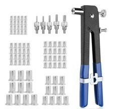 KIT 86 PZ RIVETTATRICE PER INSERTI RIVETTI FILETTATI FILETTI M3 M4 M5 M6 M8