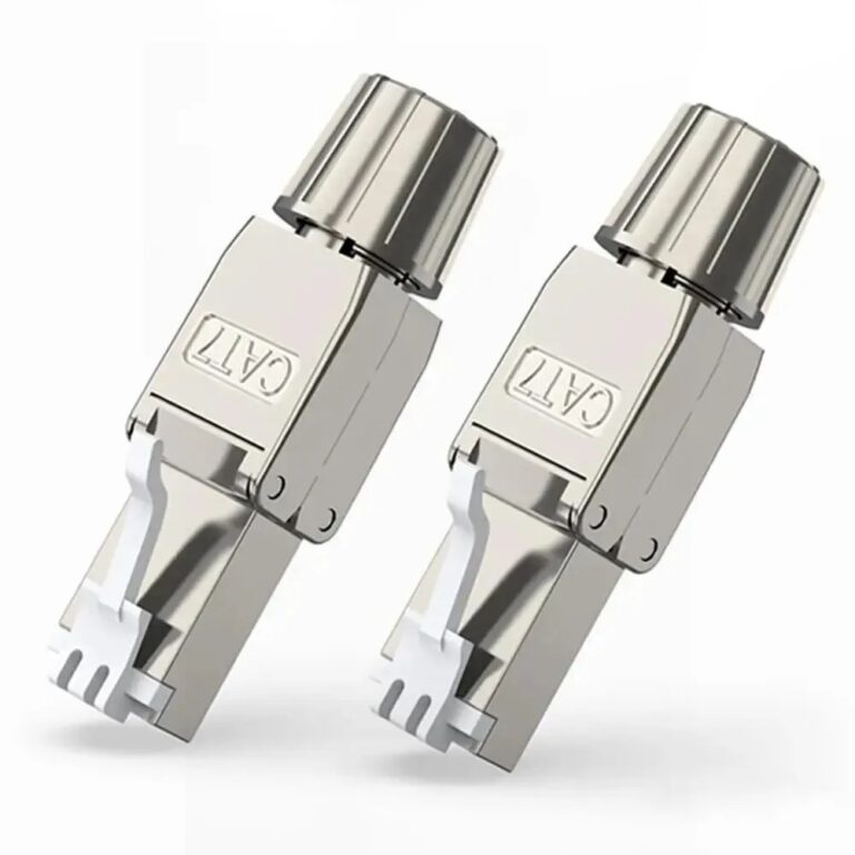 Confezione da 2 connettori RJ45 ZOERAX Cat7 Cat6A, connettori di terminazione Ethernet schermati in lega di zinco senza attrezzi per Cat7
