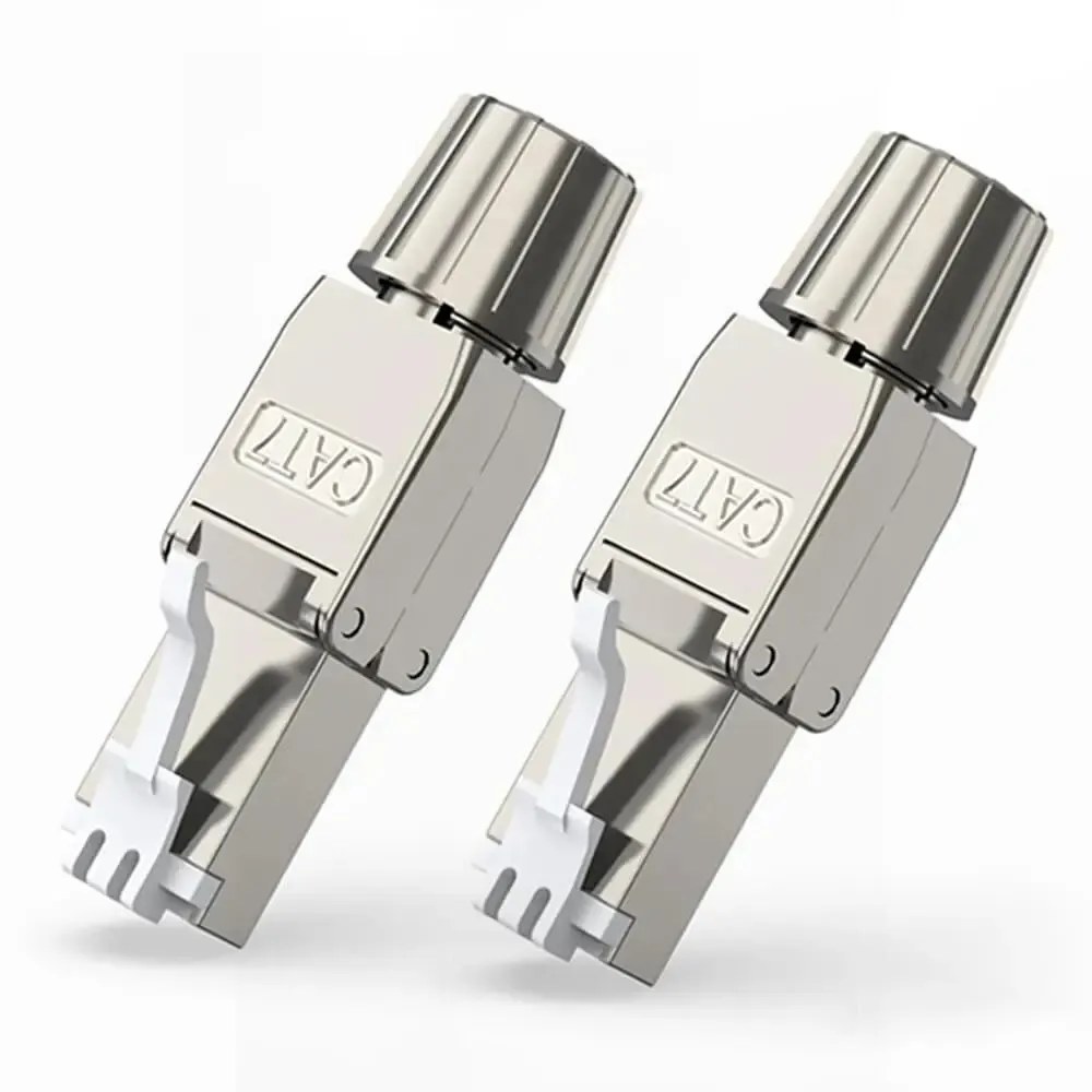 Confezione da 2 connettori RJ45 ZOERAX Cat7 Cat6A, connettori di terminazione Ethernet schermati in lega di zinco senza attrezzi per Cat7