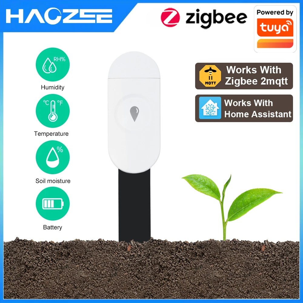 Zigbee Rilevatore di umidità e temperatura Tester intelligente per il suolo Sensore di umidità App per telefono Monitor in tempo reale per il giardino domestico