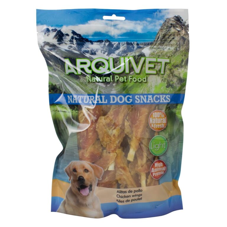 ARQUIVET Alette di pollo al calcio - 1 Kg - Snack 100% naturali per cani - prelibatezze per cani - Prodotto leggero - Molto ricco di sostanze nutritive