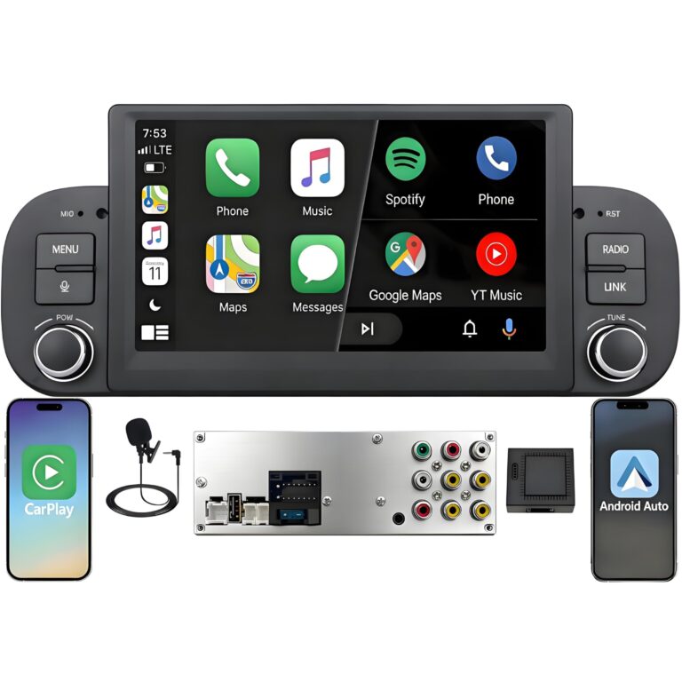 Schermo Autoradio CarPlay wireless per FIAT Panda 2013-2020 1 DIN Bluetooth | Sistema Linux,avvio rapido 2s,Plug&Play,CANBUS,Supporta telecamera posteriore e DAB+,comandi volante,…
