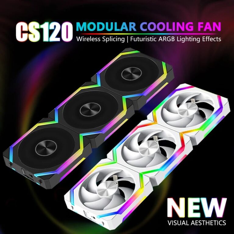 JUMPEAK CS120 ARGB Ventola di raffreddamento 360mm 240mm Modulare impilabile Giunzione PWM Silenzioso 120mm Ventole RGB per Gaming PC Case Water Cooler