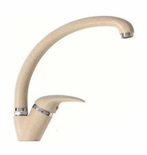 MISCELATORE RUBINETTO CANNA CURVA LAVELLO MONOCOMANDO AVENA SABBIA BEIGE CUCINA