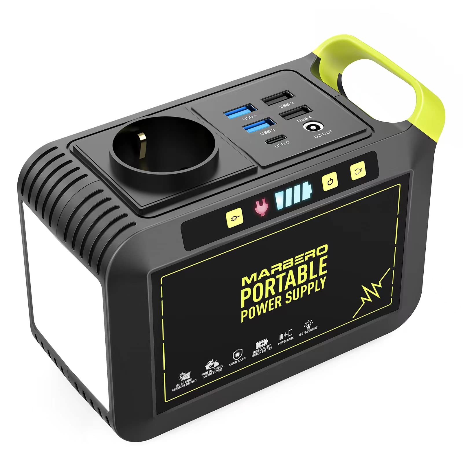 MARBERO Centrale Elettrica Portatile, Campeggio Generatore Solare 24.000mAh | Generatore di Corrente Portatile con Presa CA 120W Max 220V CA, CC, USB QC3.0, Torcia LED per Casa Ca…