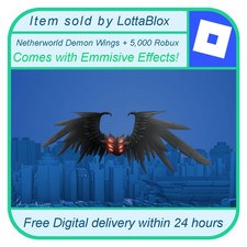 Netherworld Demon Wings + 5.000 R0Bux | Oggetto effetto emissivo R0blox