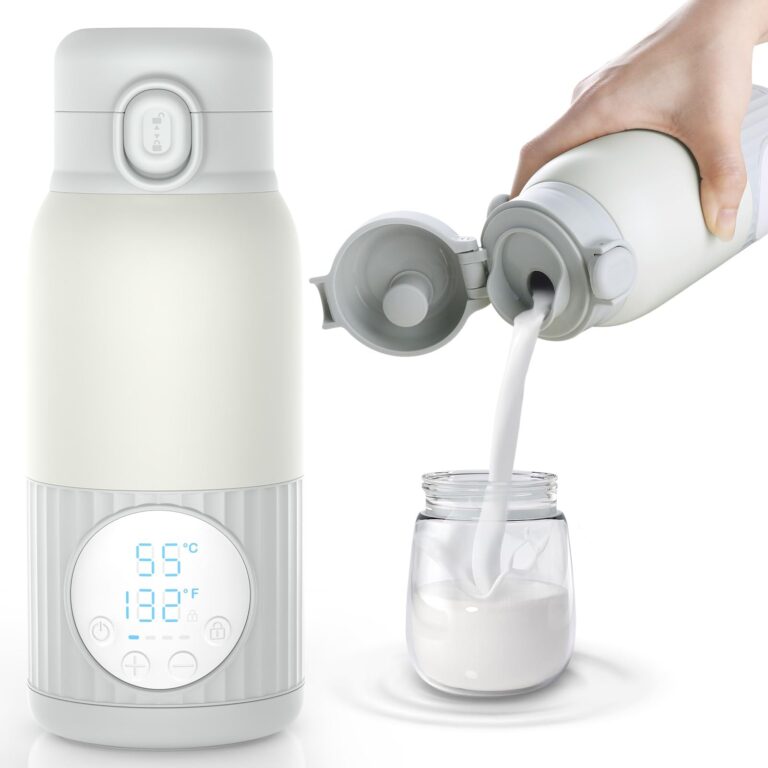 APZOKI Scaldabiberon portatile per bambini in viaggio, batteria da 380 ml, per latte materno, acqua 10000 mAh, riscaldamento rapido, controllo preciso della temperatura 100W lunga…