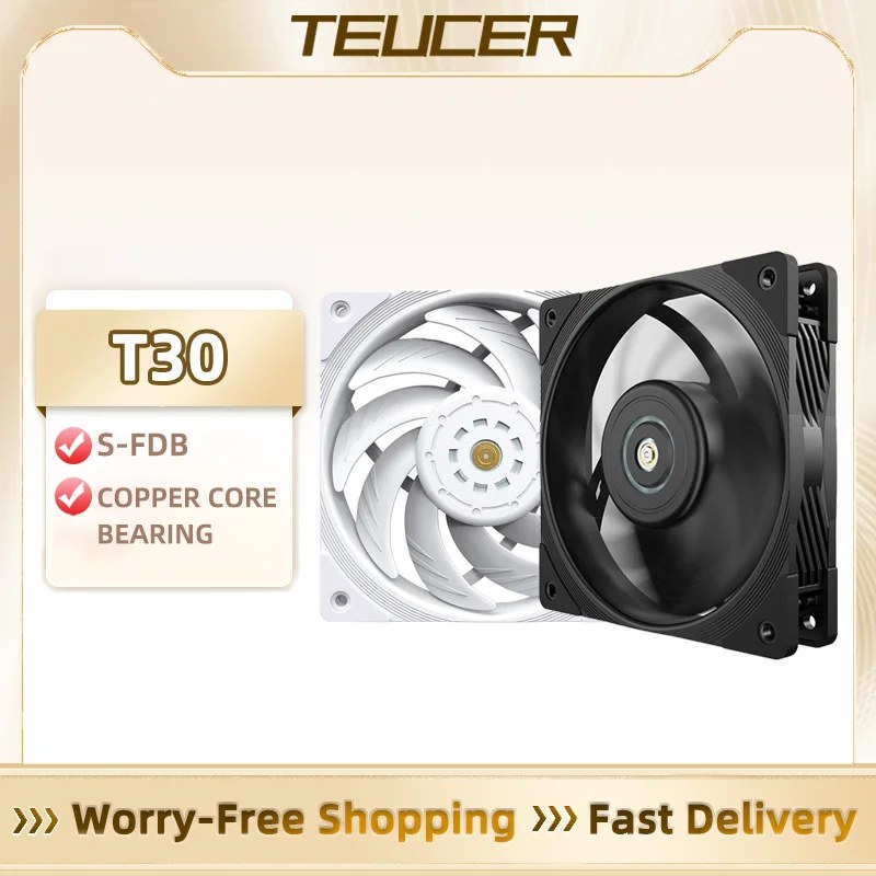 TEUCER T30 12 centimetri Caso Ventola Ad Alta Velocità Grande Volume D'aria PWM 2150RPM Case Del Computer Sistema di Raffreddamento Ventola 120 millimetri SFDB PC Gamer CPU Cooler