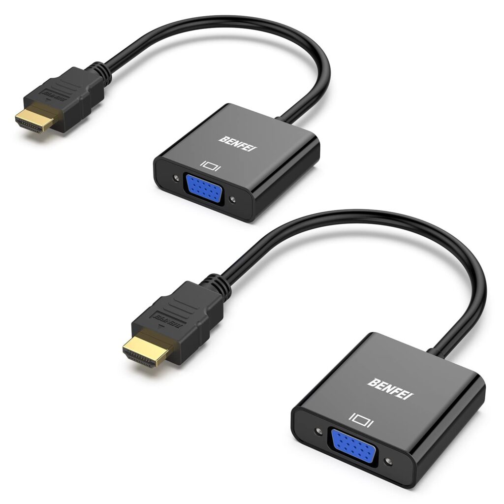 BENFEI - Set di 2 adattatori da HDMI a VGA (da maschio a femmina) per computer, desktop, laptop, PC, monitor, proiettore, HDTV, Chromebook, Raspberry Pi, Roku, Xbox e More, colore…