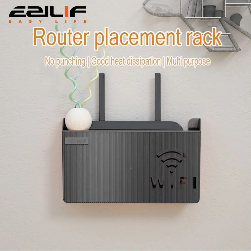 Scatola portaoggetti montata a parete per la casa Set-top box TV WiFi wireless Soggiorno Camera da letto Router Rack di stoccaggio per organizzare e organizzare