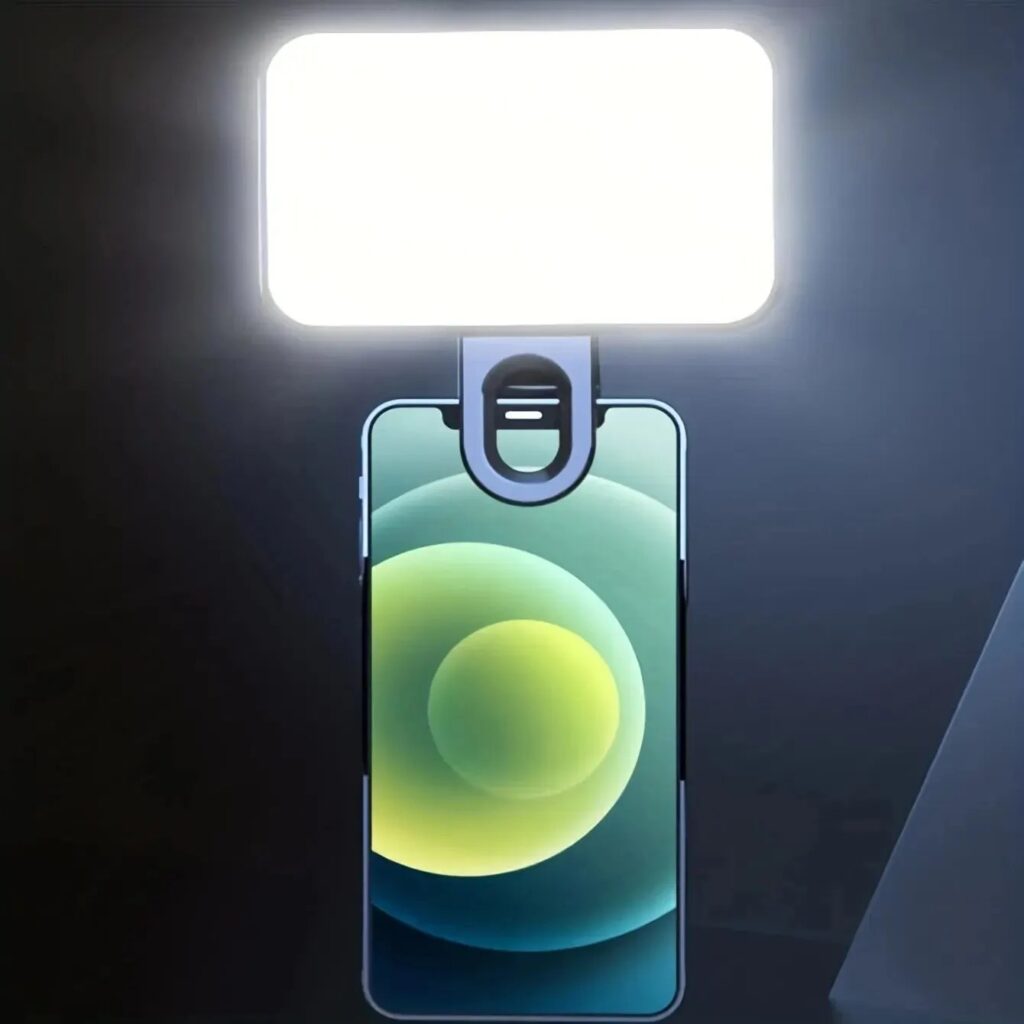 Mini luce di riempimento portatile per selfie ricaricabile 3 modalità Luminosità regolabile Clip On per telefono, laptop, tablet, riunioni, trucco
