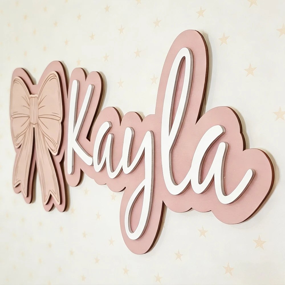 Targa da Parete in Legno a Forma di Arco Personalizzabile, Insegna per Cameretta con Nome e Data, Regalo di Benvenuto Personalizzato, Durevole