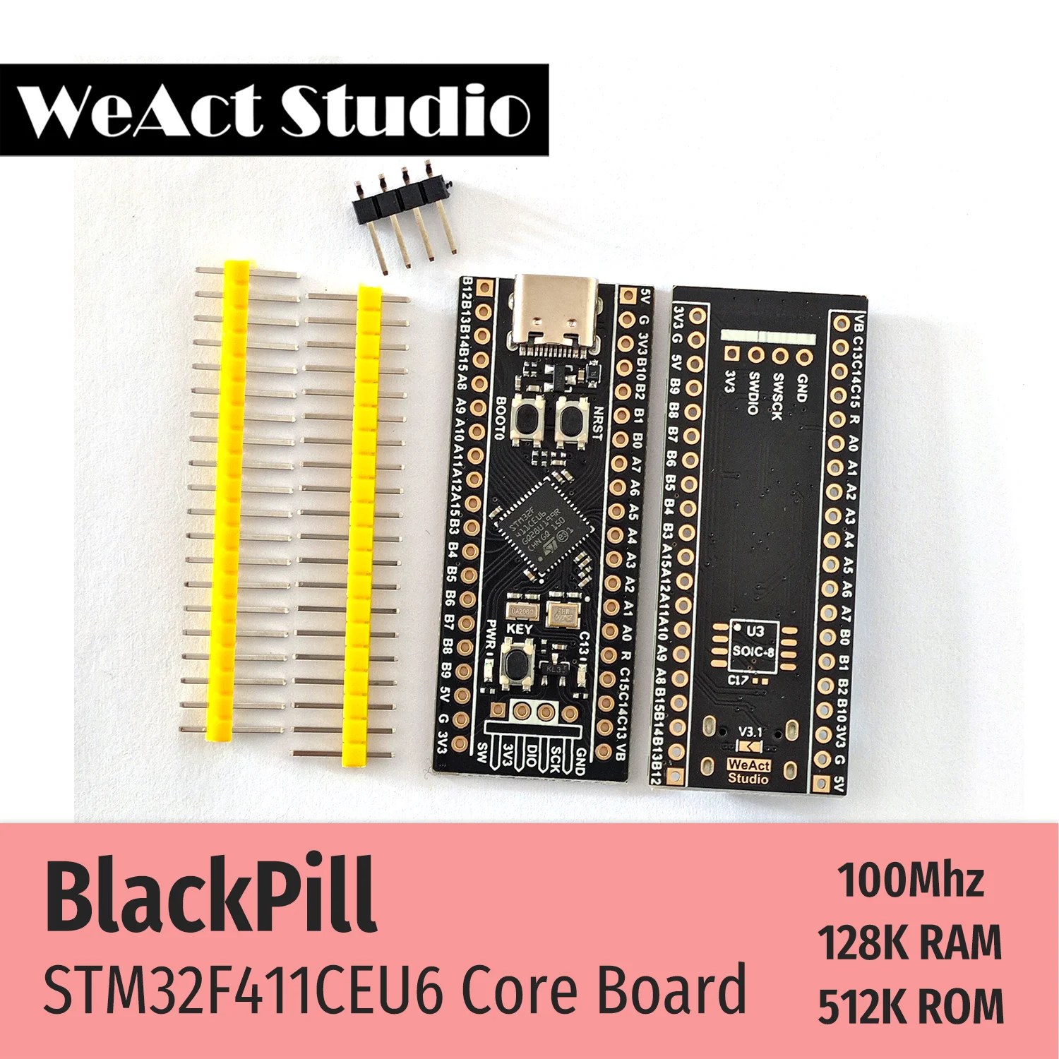 WeAct BlackPill STM32F411CEU6 STM32F4 STM32 Scheda centrale Scheda di apprendimento Sviluppo Micropython