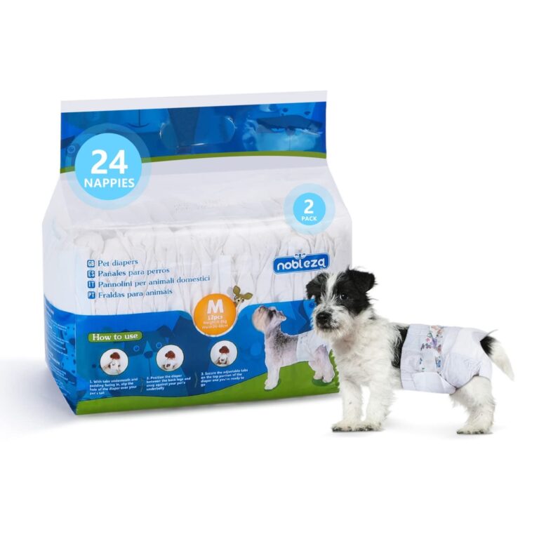 Nobleza Pannolini per Cani USA e Getta Pannolini per addestramento per Cuccioli per Femmine Assorbenti per Animali Domestici Confezione da 12 Pezzi, M