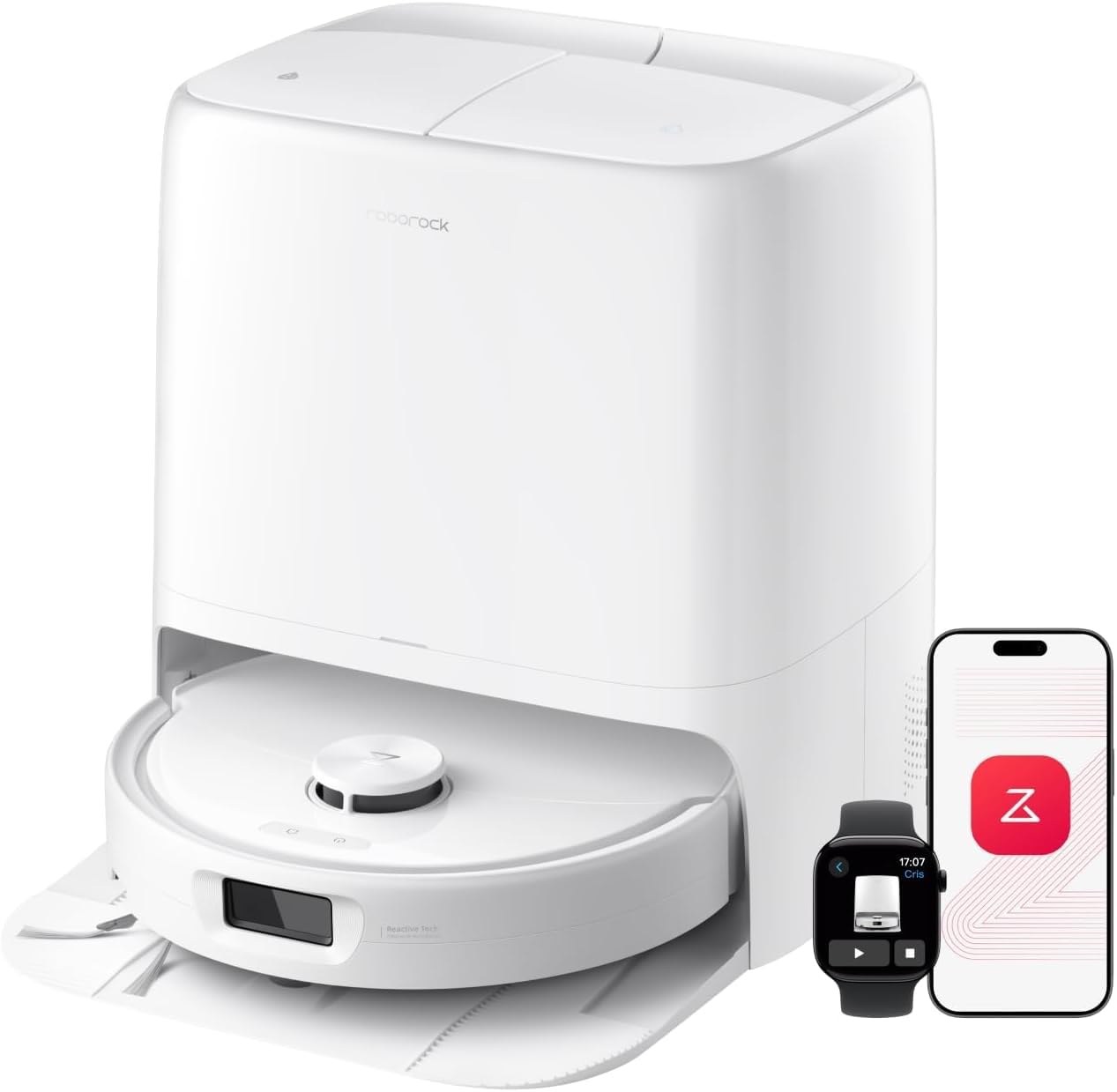 roborock Qrevo 2 Pro Robot Aspirapolvere Lavapavimenti 25.000Pa, Bianco | Panno Estensibile, Antigroviglio, Autopulizia Panno 75°C, Rimozione Automatica dei Panni, Evita Ostacoli