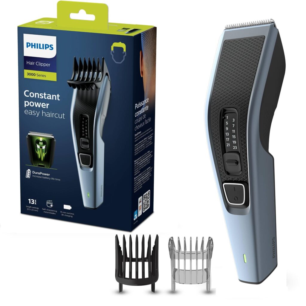 Philips HC3530/15 Regolacapelli Series 3000, Taglio Preciso e Semplice, Nero/Argento
