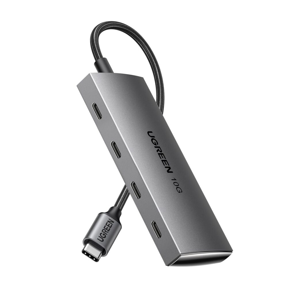 UGREEN 10Gbps Hub USB C 3.2 Gen 2 Adattatore 4 Porte Type C Dock Station | Compatibile con iPhone 18 Pro Max, MacBook Pro Air M3 M2 M1, iPad Pro Air, Galaxy S24 Ultra