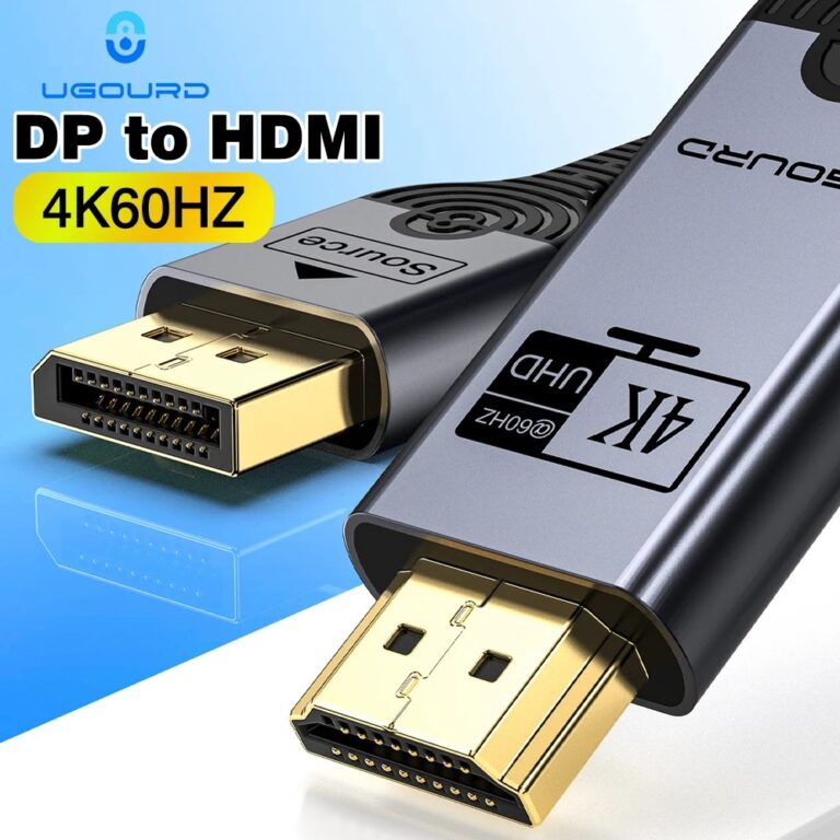 Cavo compatibile UGOURD 4K DP a HDMI 2.0, adattatore DisplayPort a HD 4K60Hz, video e audio per PC, TV, proiettore, laptop