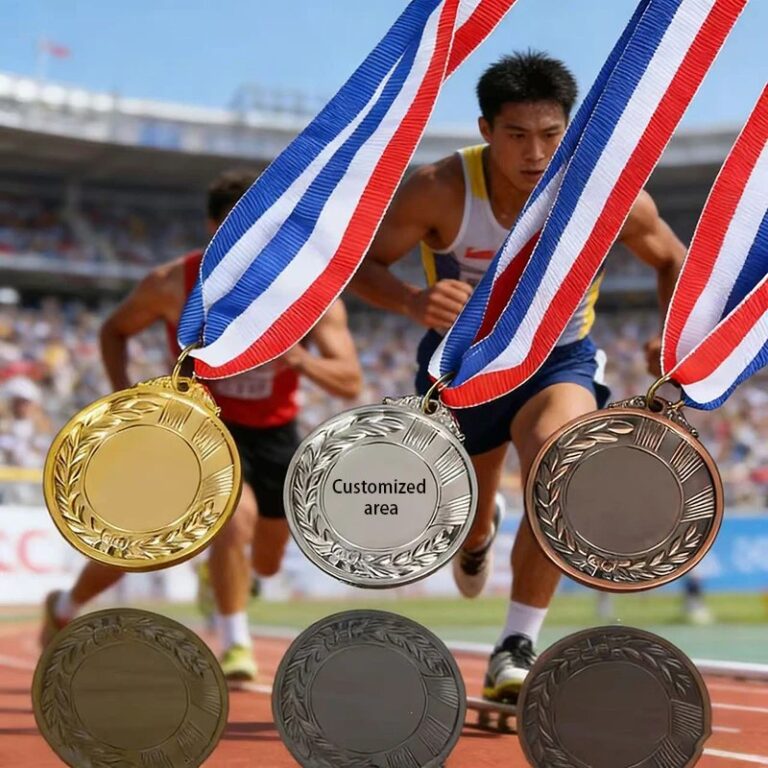 Medaglia Personalizzata in Lamiera di Alluminio Dorata, Medaglia per Maratona, Medaglia Sportiva Verniciata, Regalo per Competizioni