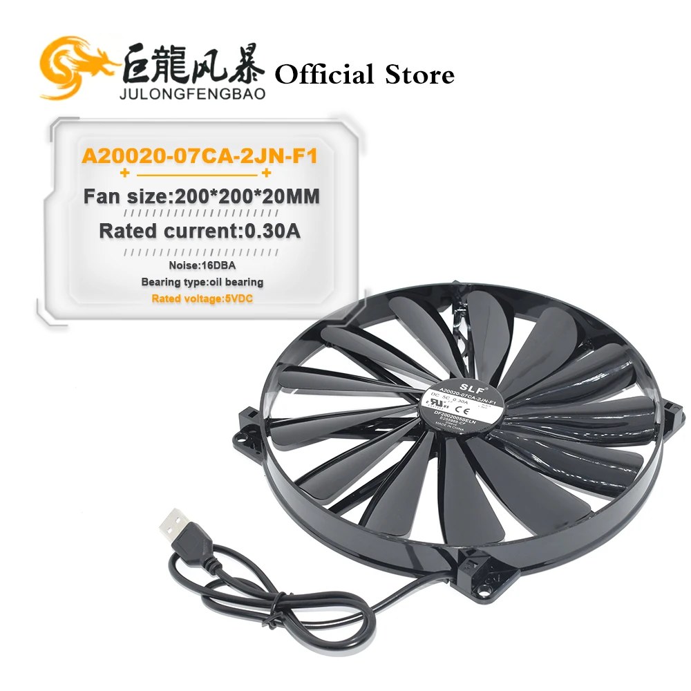 A20020-07CA-2JN-F1 DF 2002005 SELN Nuovo DC5V 0.30A 20cm 200*200*20MM Per Ventola di raffreddamento base per notebook Master USB