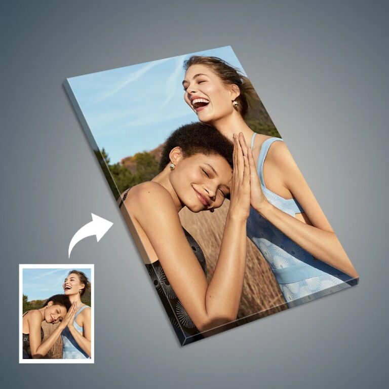 1 pezzo di foto personalizzate su tela con cornice in legno fai da te o poster senza cornice, foto personalizzate personalizzate per il tuo amante, famiglia, amico