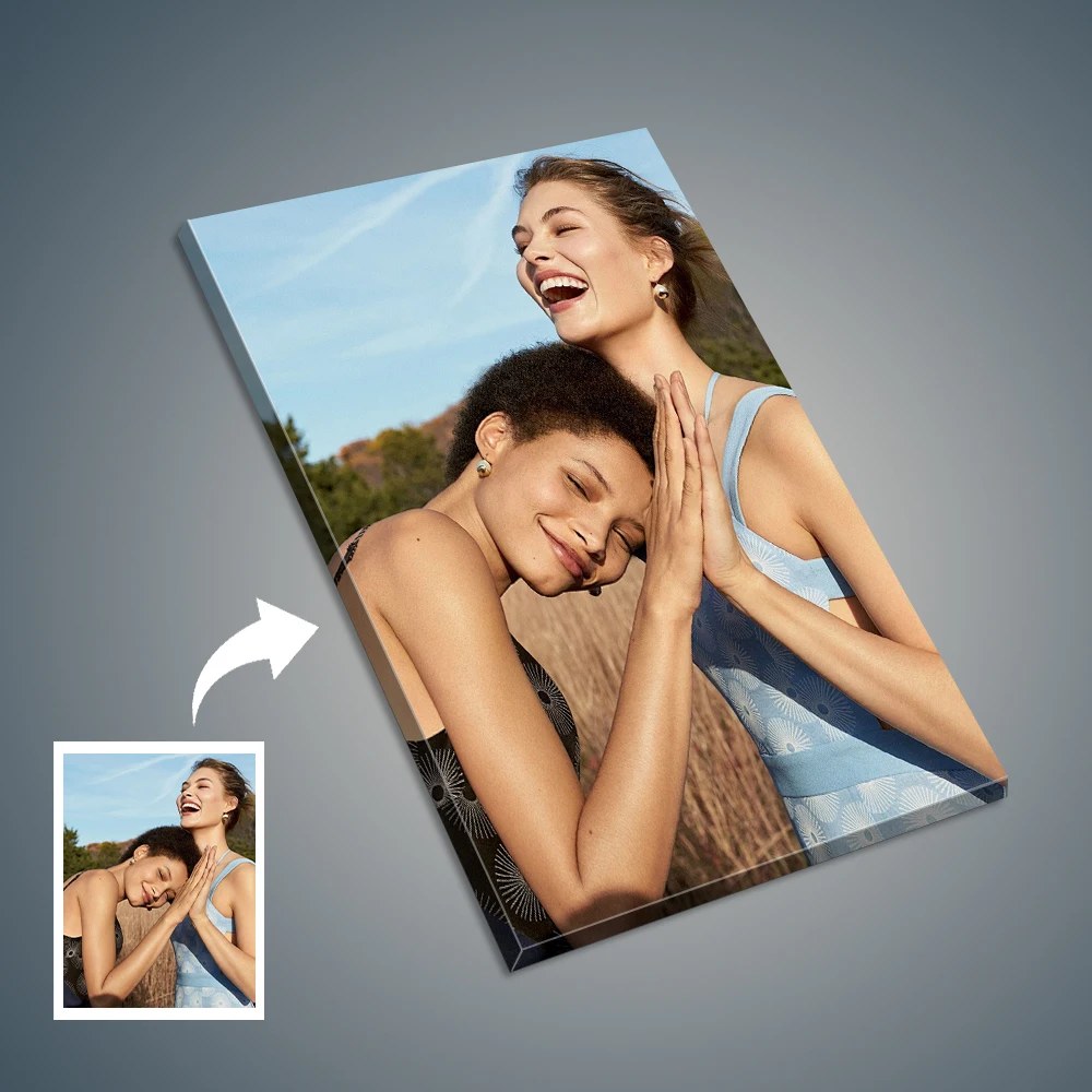 1 pezzo di foto personalizzate su tela con cornice in legno fai da te o poster senza cornice, foto personalizzate personalizzate per il tuo amante, famiglia, amico