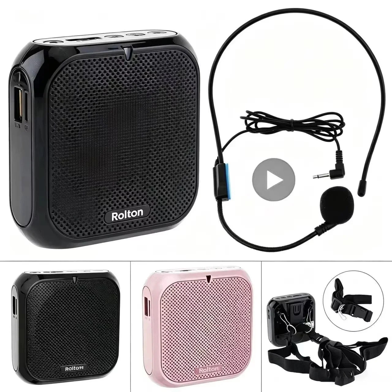 Headworn Microfono Altoparlante Amplificatore vocale Registratore Microfono Altoparlante Audio Mini Wired Mikrofon Mike Sound Kit batteria Auricolare